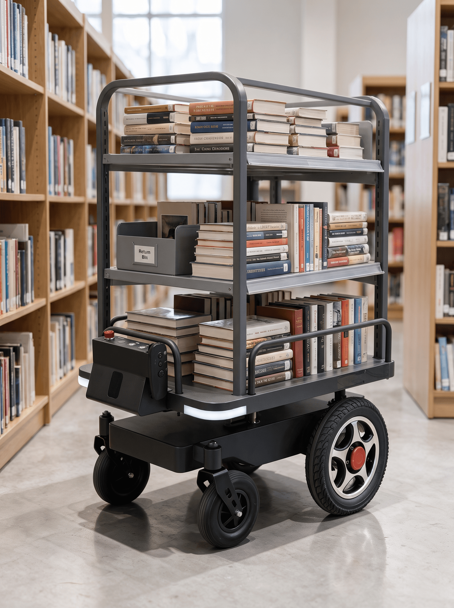 AMT100 configured as a library book cart