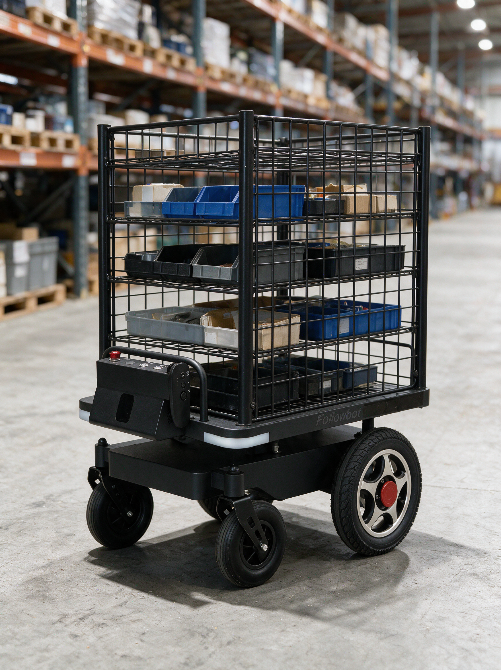 AMT100 configured as a warehouse bin shelf