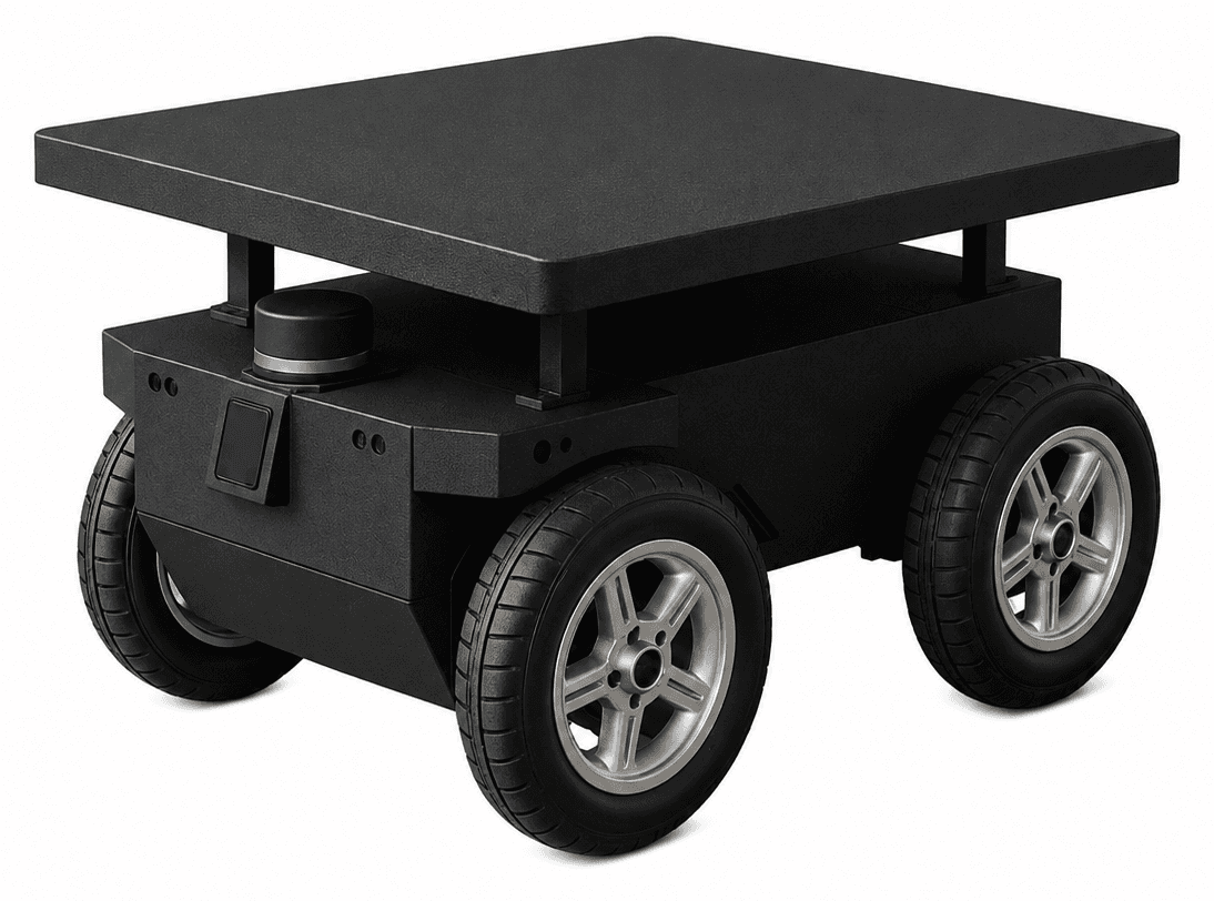 AMT300 heavy-duty follow-me transport robot on a four-wheel platform